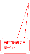 圆角矩形标注: 页眉与续表之间空一行。